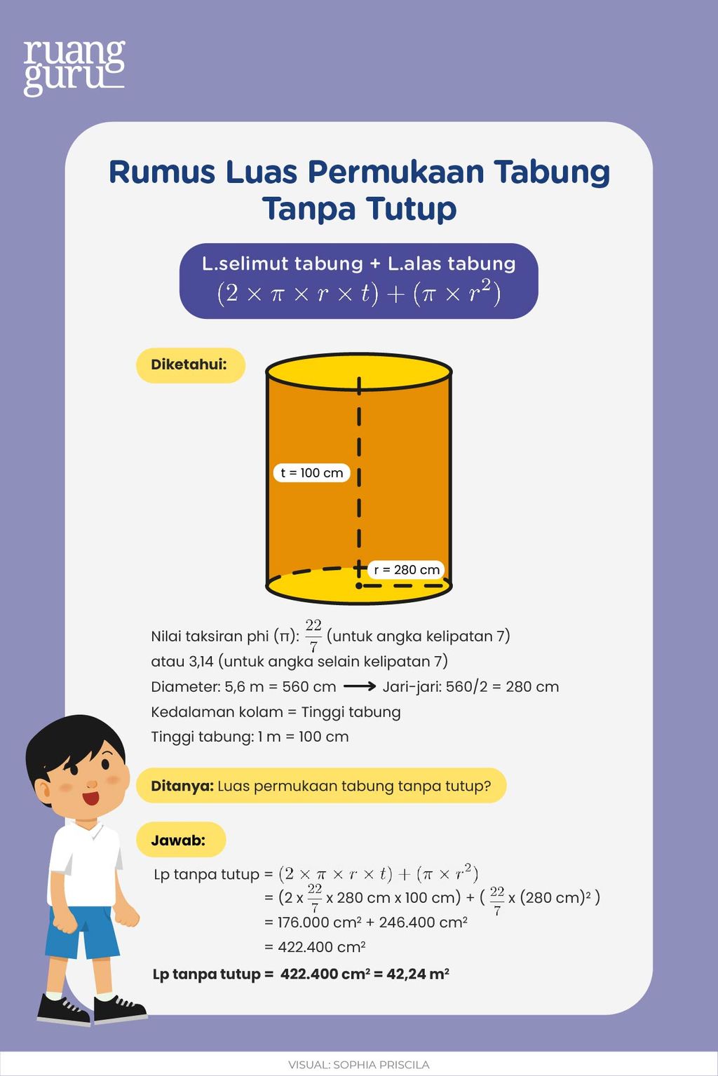Cara Menghitung Luas Dan Volume Tabung Matematika Kelas 6 Belajar